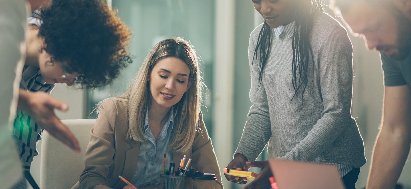 A multiracial business team in a meeting