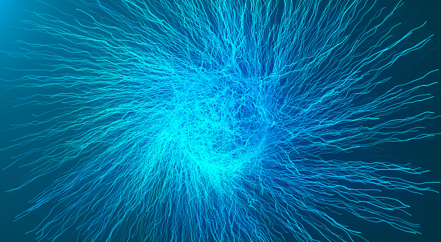 Abstract blue neural network