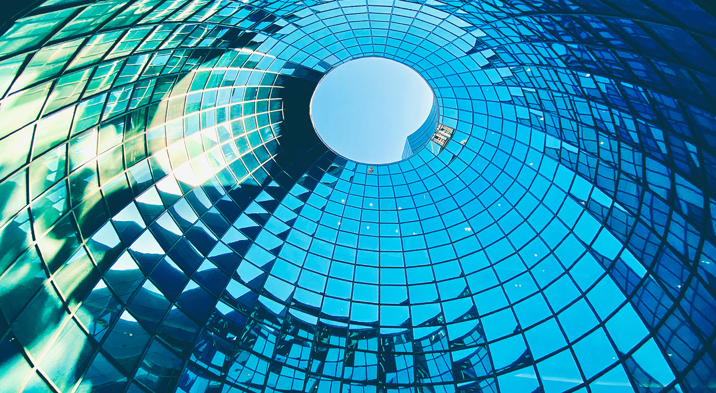 Glass dome viewed from below