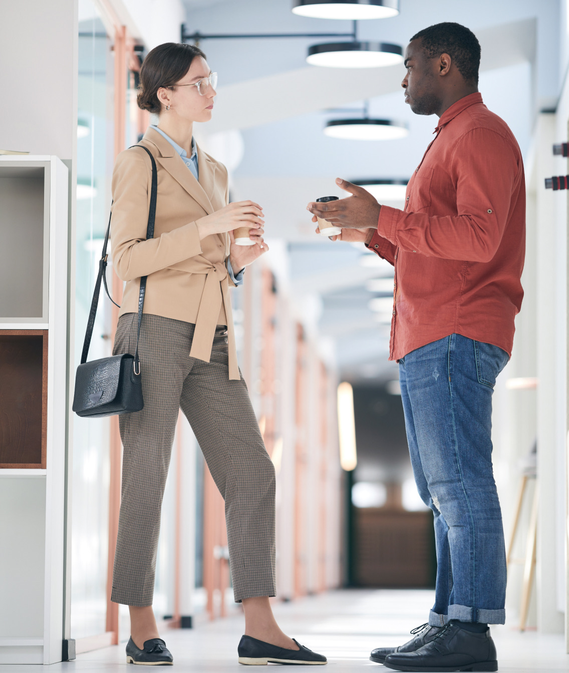 Two colleagues exchanging ideas